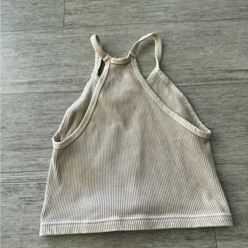 Free People Cream Ribbed Racerback Tank - Picture 3 of 5